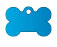 dog bone style metal dog tag blue