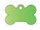 dog bone style metal dog tag small green