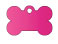 dog bone style metal dog tag small pink
