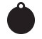 round circle style metal dog tag small black