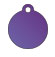 round circle style metal dog tag small purple