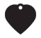 heart shapped  metal dog tag small black