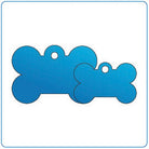 dog bone style metal dog tag blue