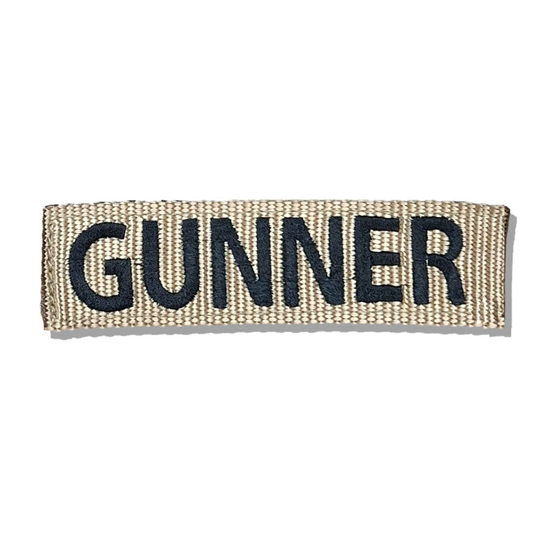 6 inch patch black on tan with name