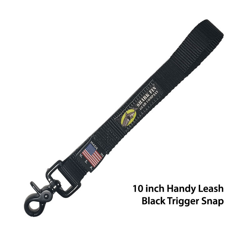 handy leash black 10  inch black trigger snap 