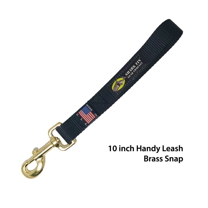 handy leash black 10  inch brass snap 