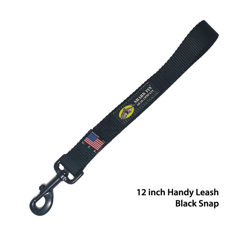 handy leash black 12  inch black snap 