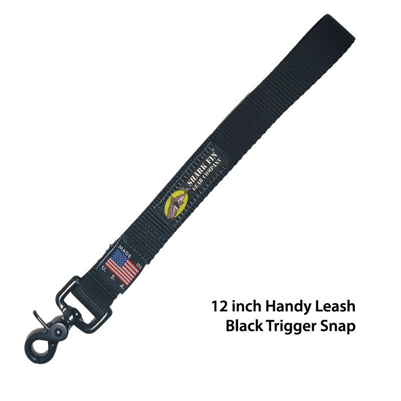 handy leash black 12  inch black trigger snap 