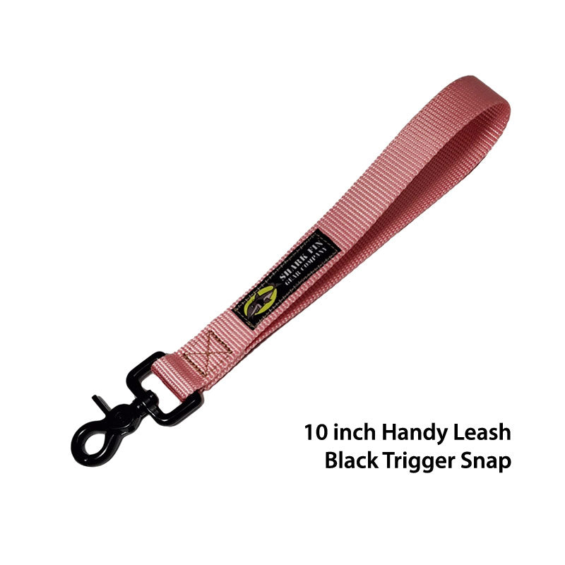 handy leash pink 10 inch black trigger 
 snap