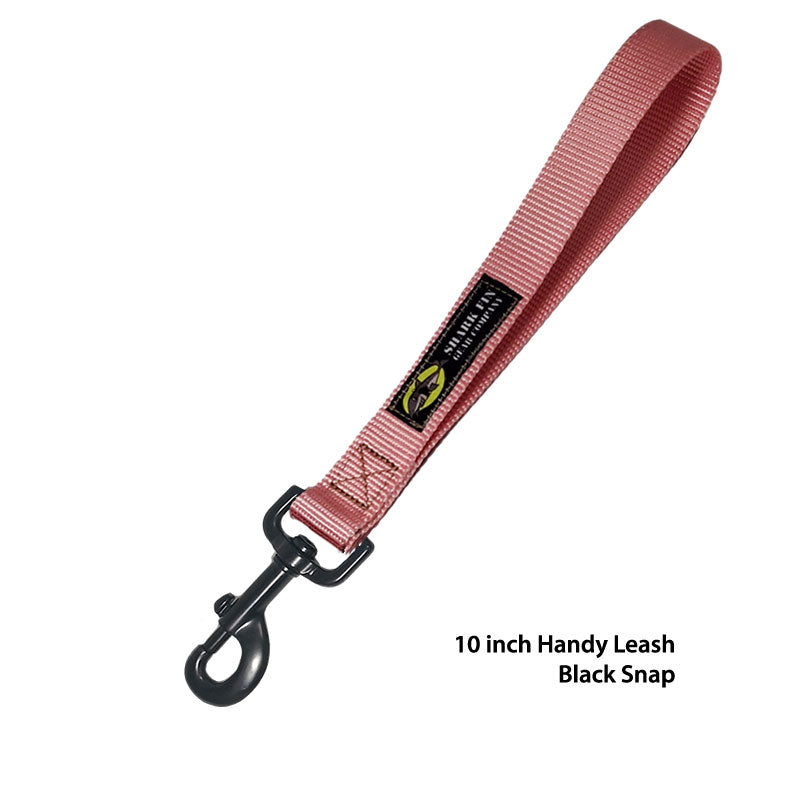 handy leash pink 10 inch black snap