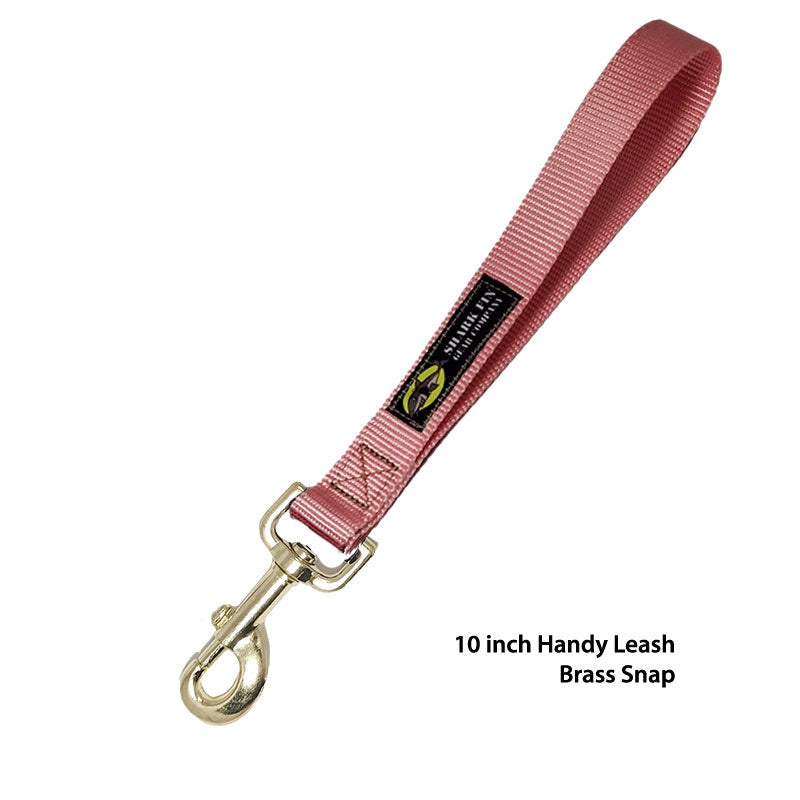 handy leash pink 10 inch brass snap