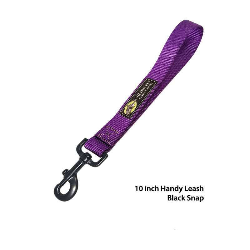 handy leash purple 10 inch black snap