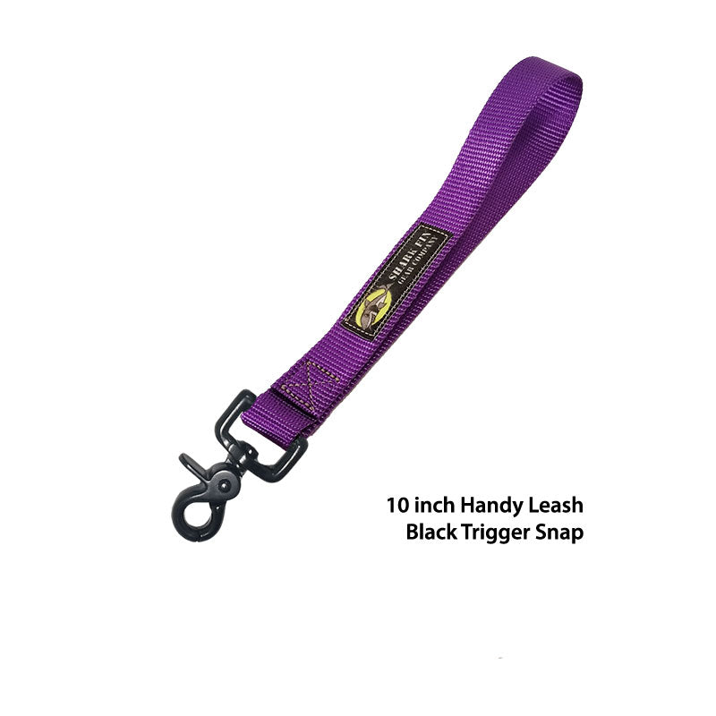 handy leash purple 10 inch black trigger snap