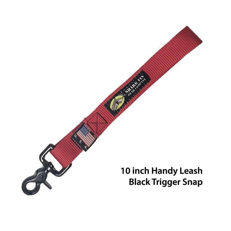 handy leash red 10 inch black trigger snap