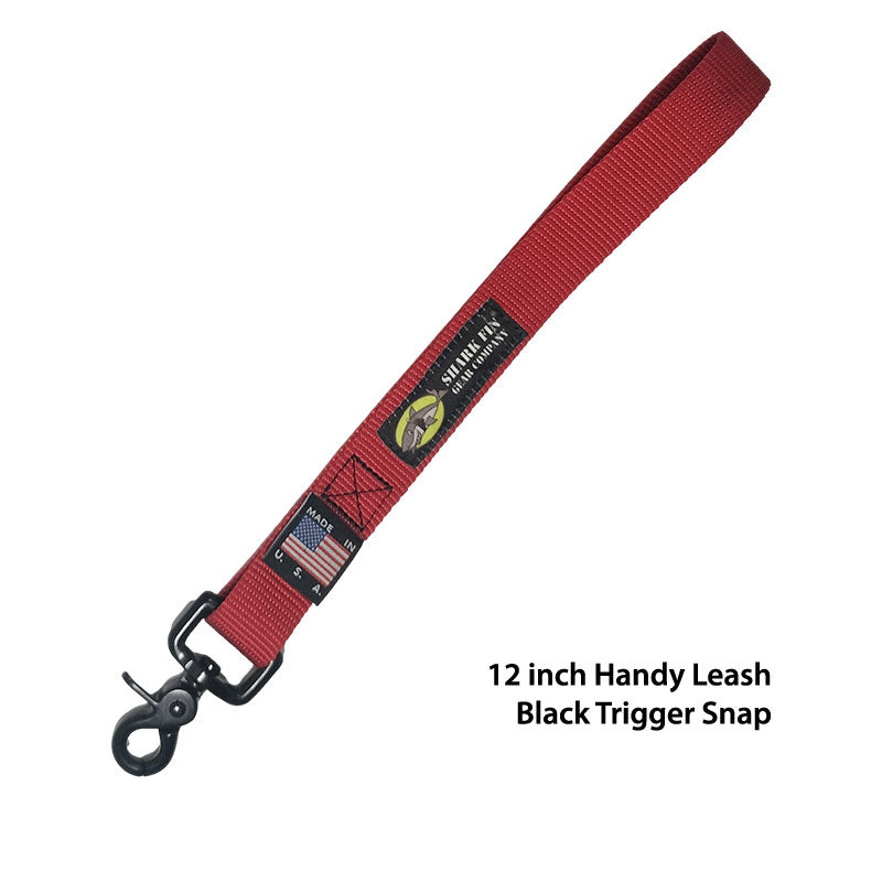 12 inch red traffic leash with trigger snap