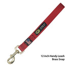 handy leash red 12 inch brass snap