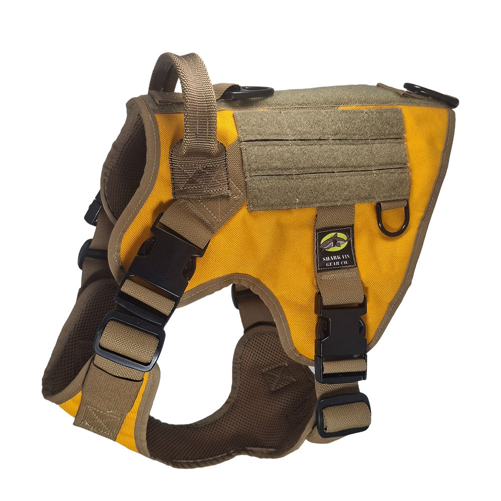 large tactical dog harness orange with nexus buckles