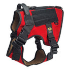 large tactical dog harness red with nexus buckles