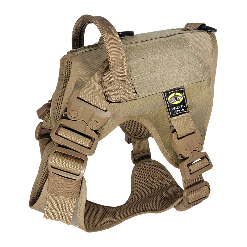 large tactical dog harness coyote brown with gt cobra buckles