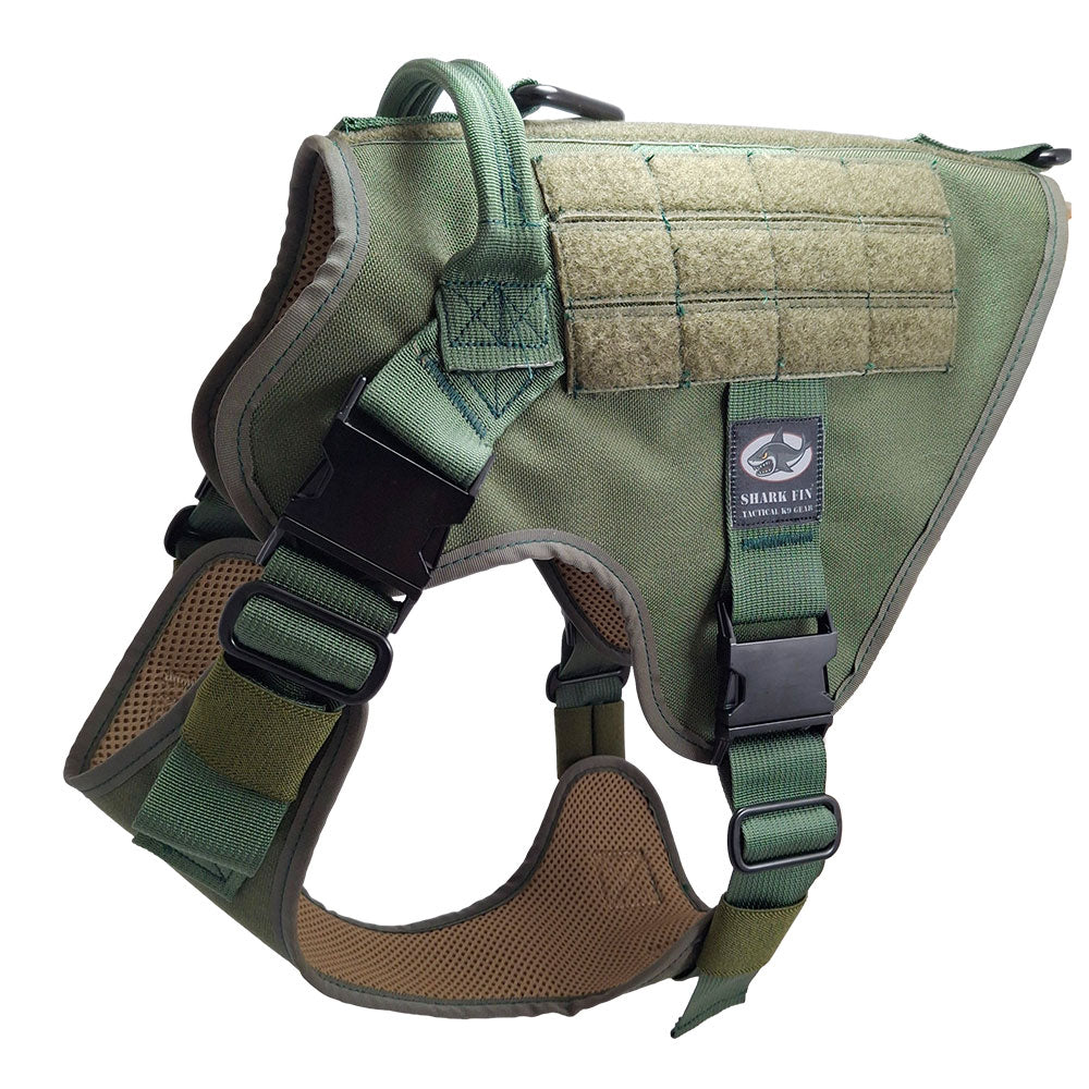 large tactical k9 harness od green zinc buckles