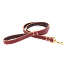 leather dog leash lake country burgundy
