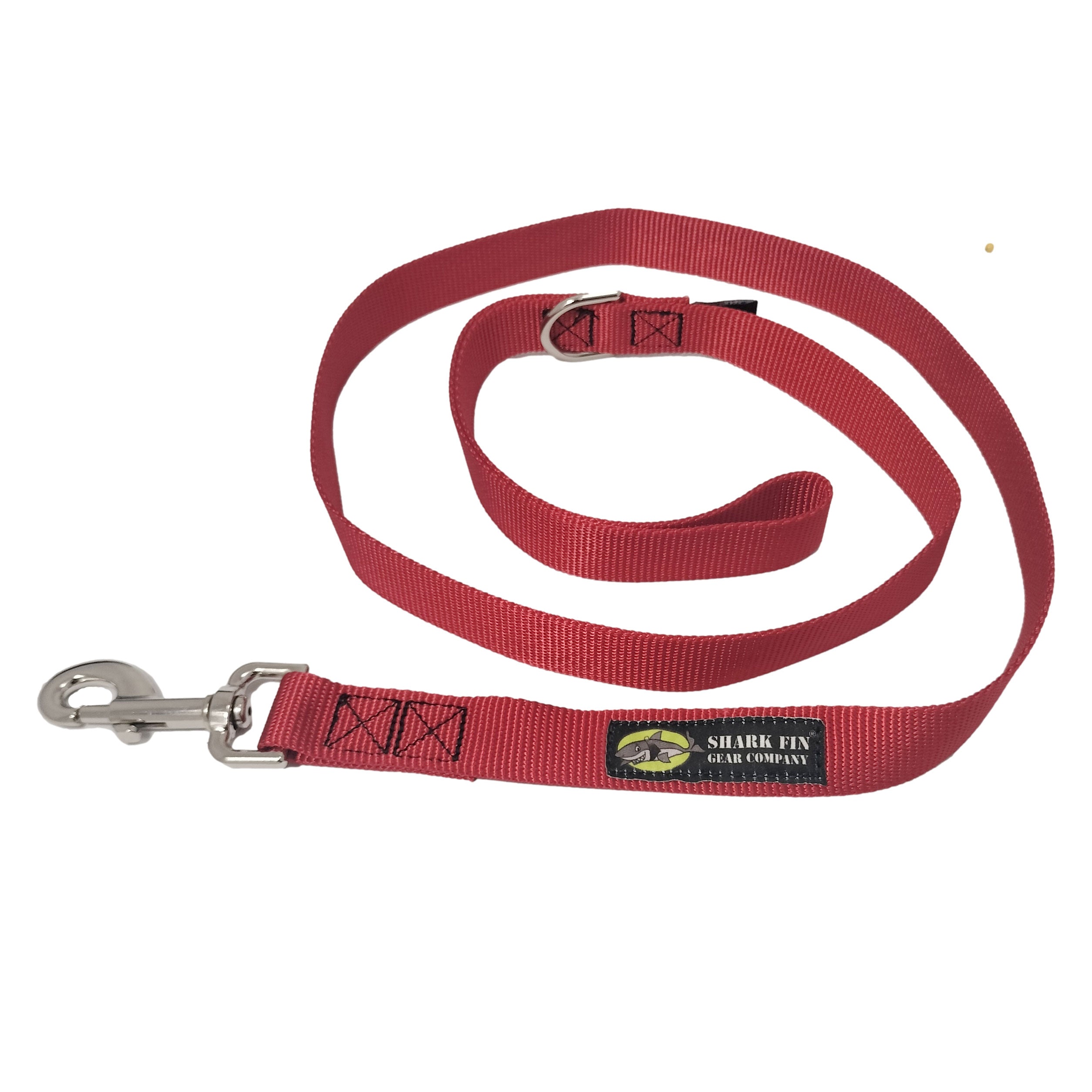 dog leash red 48 inch nickel snap