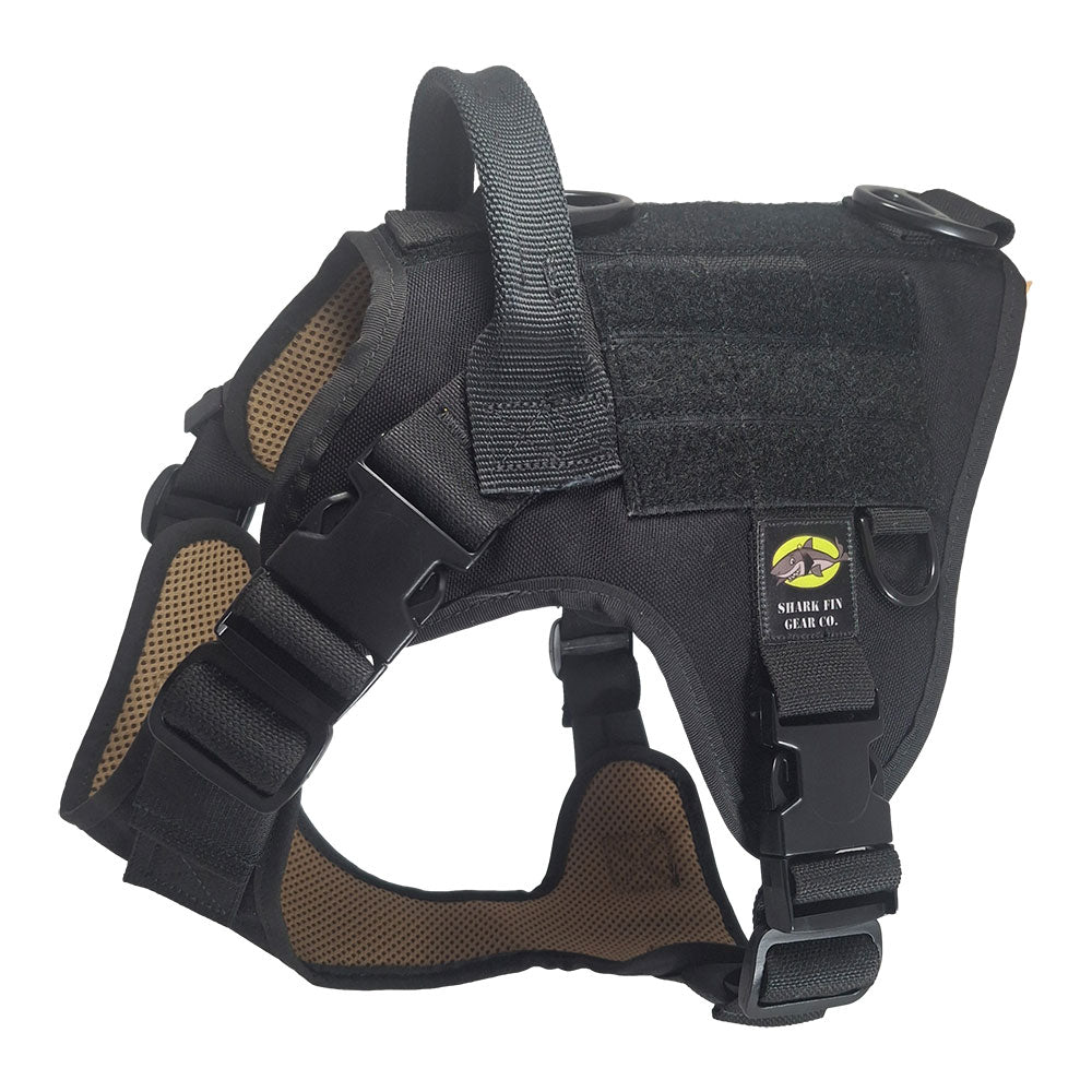 medium tactical dog harness black with nexus buckles
