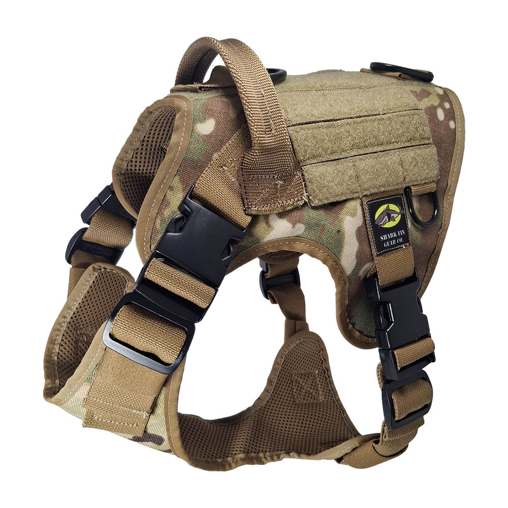 medium tactical dog harness camo with nexus buckles