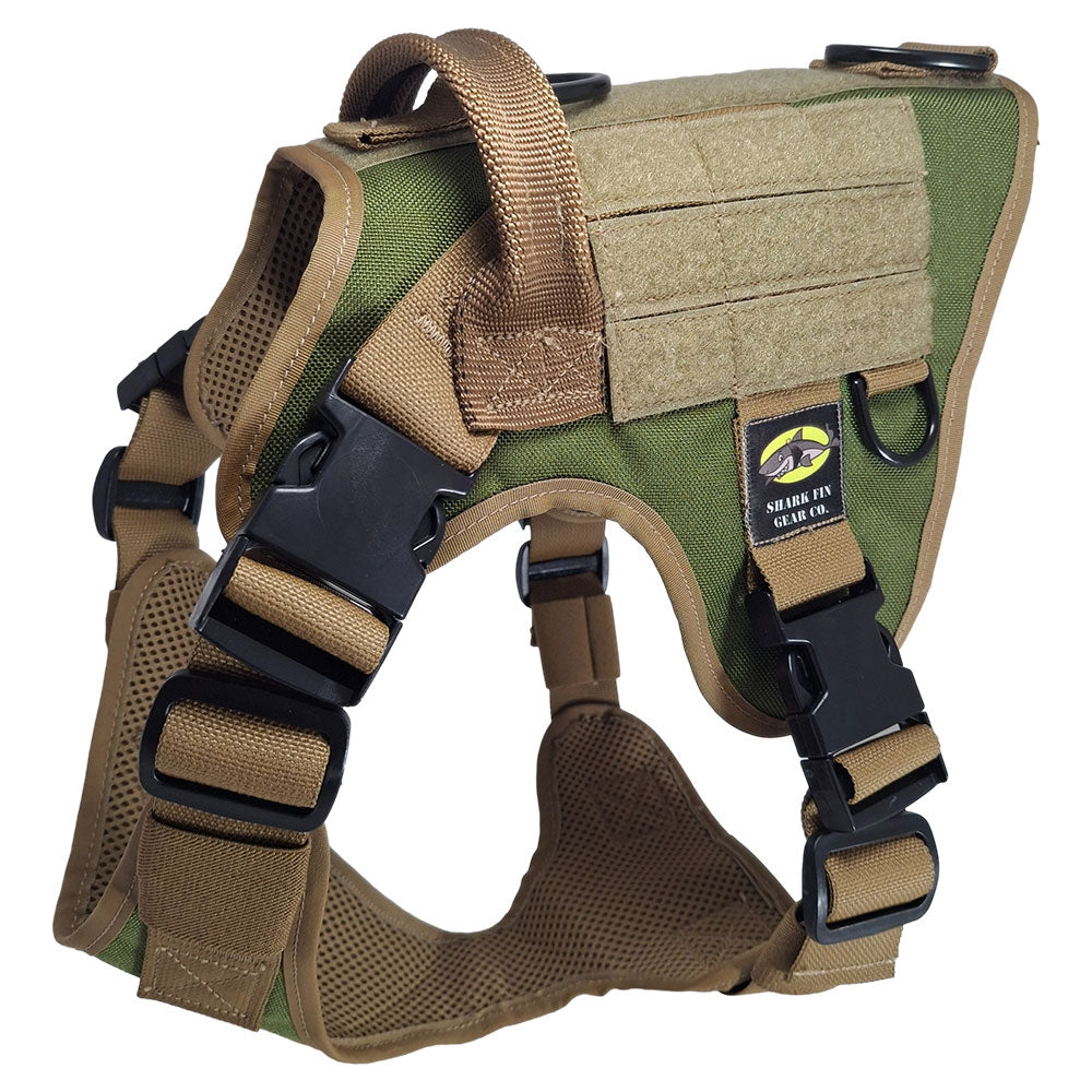 medium tactical dog harness green with nexus buckles