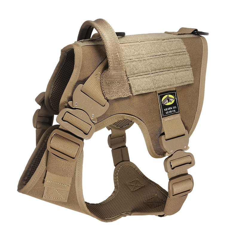 Medium K9 harness shown with cobra aluminum buckles