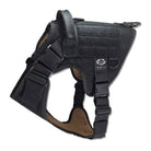 medium tactical k9 harness black with zinc buckles