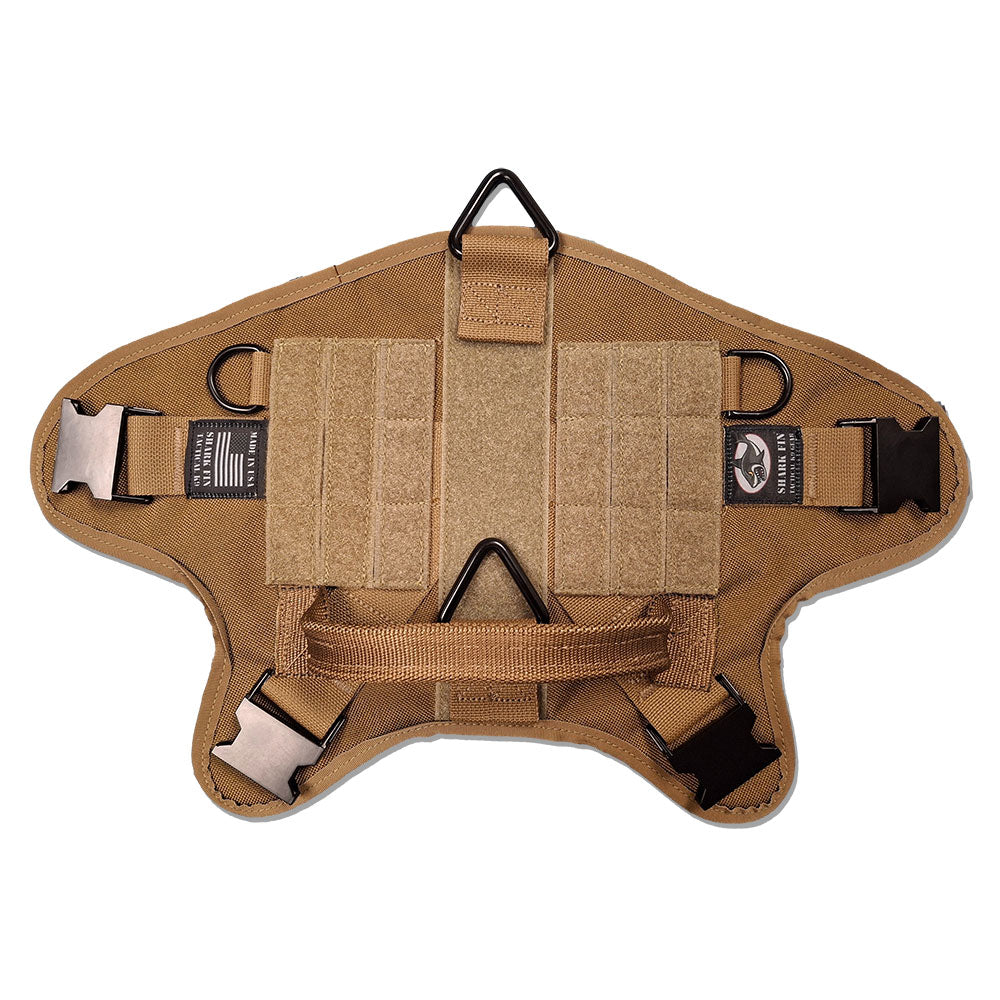 medium tactical k9 harness coyote back zinc buckles 
