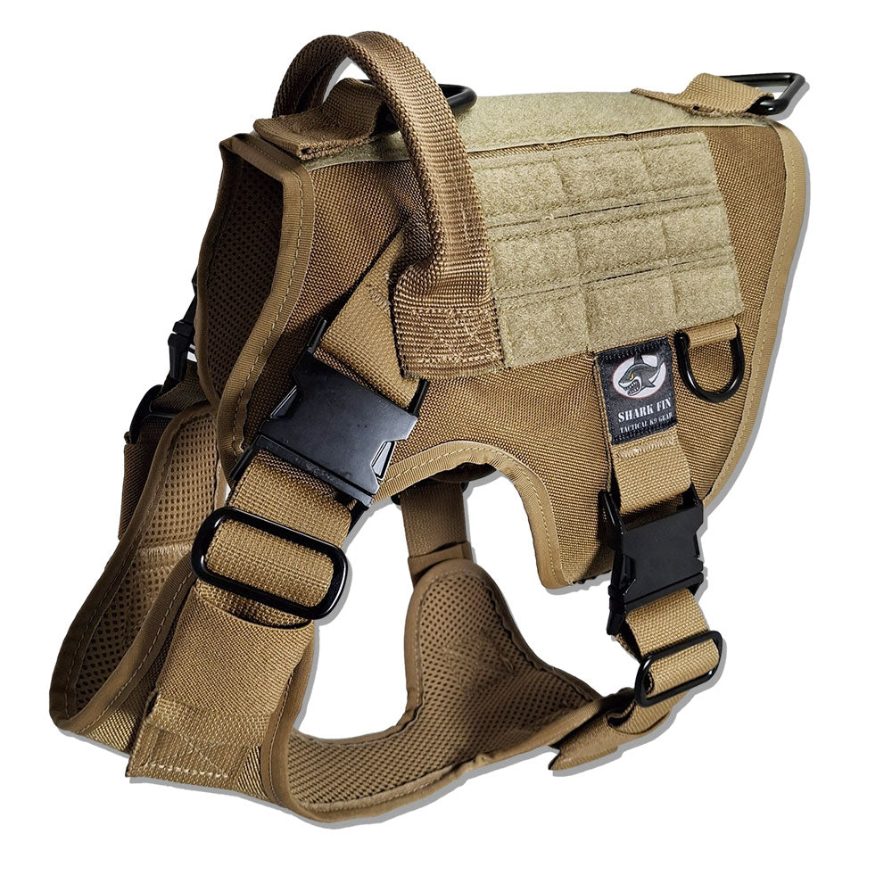 medium tactical k9 harness coyote with zinc buckles