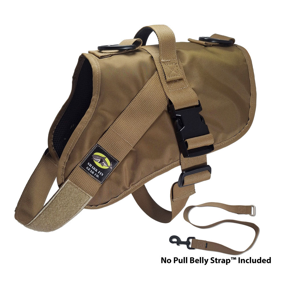 No Pull Dog Harness with strap included, easy on large brown