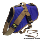 No Pull Dog Harness with strap included, easy on large purple