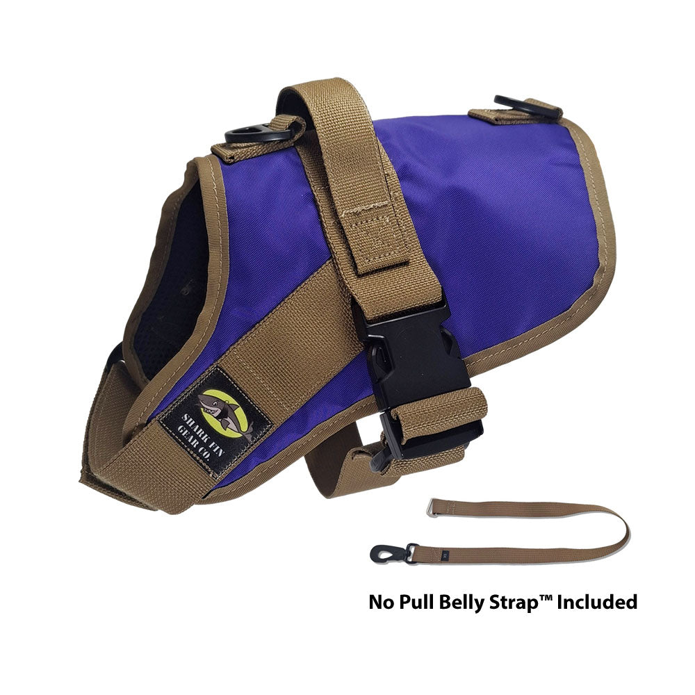 No Pull Dog Harness with strap included, easy on small purple