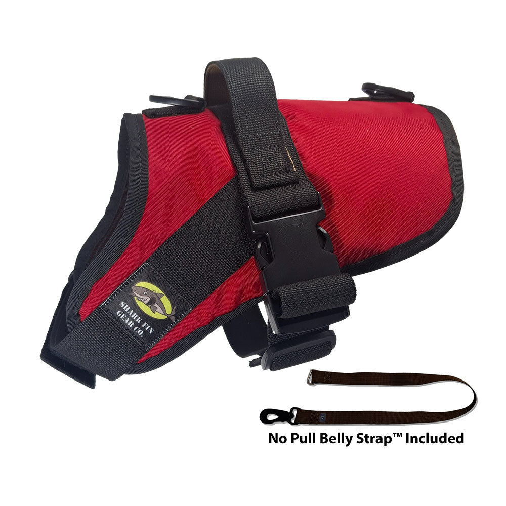 No Pull Dog Harness with strap included, easy on small red
