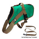 No Pull Dog Harness with strap included, easy on xl green