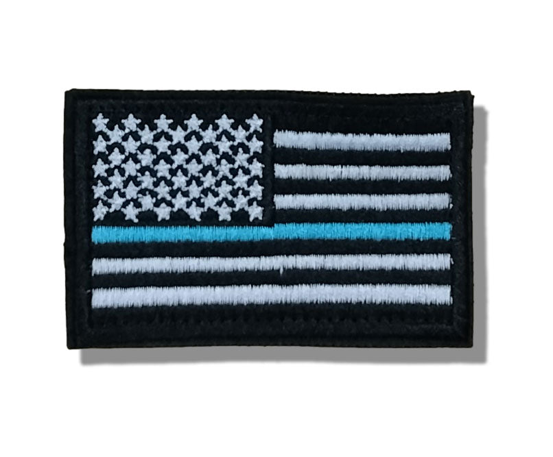 patriotic velcro patch for tactical dog harness LEO thin blue line flag