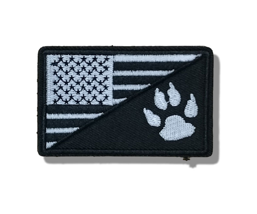 patriotic velcro patch for tactical dog harness usa flag black paw