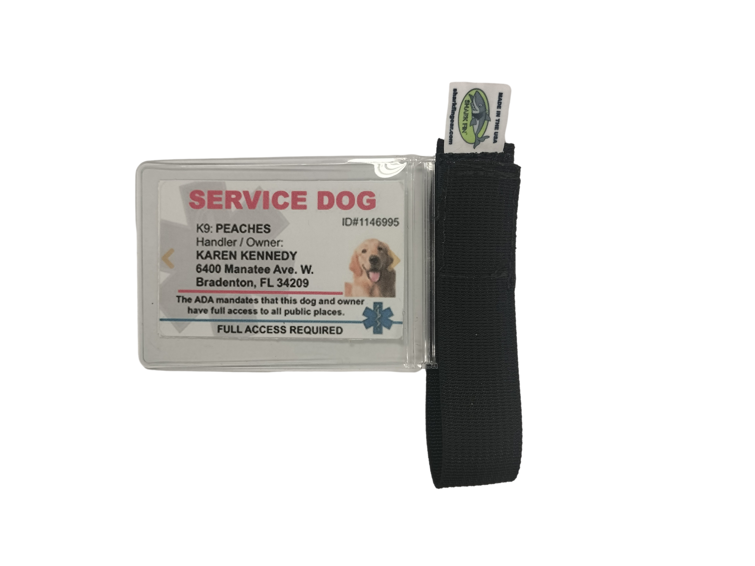 service dog clear plastic id holder