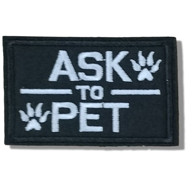 service dog velcro patch ask to pet black