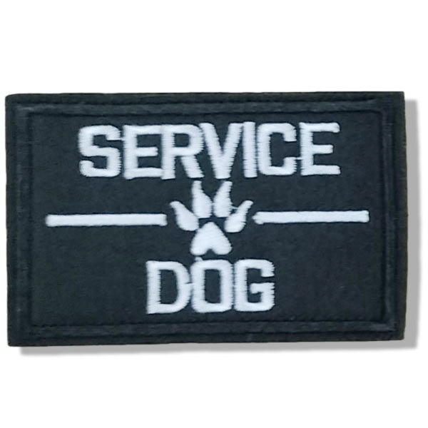 service dog velcro patch paw black