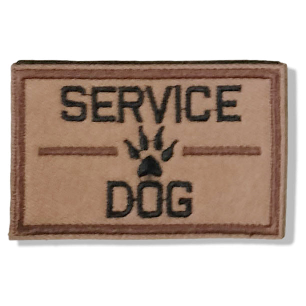 service dog velcro patch paw coyote brown