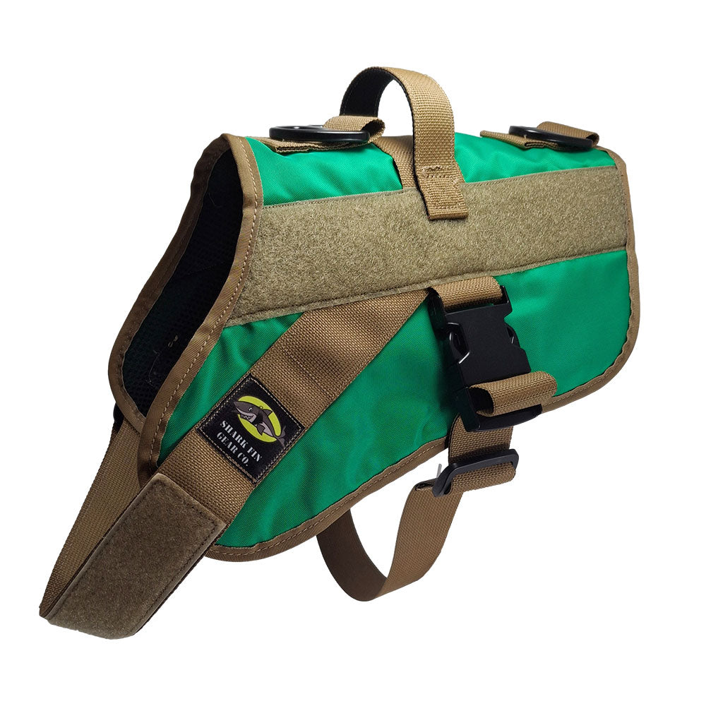 service dog vest large color green 
