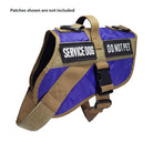 service dog vest large color purple shown with 2 patches