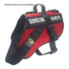 service dog vest large color red shown with 2 patches