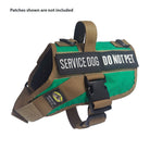 service dog vest small color green shown with 2 patches