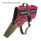 service dog vest xl color pink shown with 2 patches