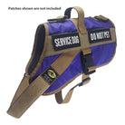 service dog vest xl color purple shown with 2 patches